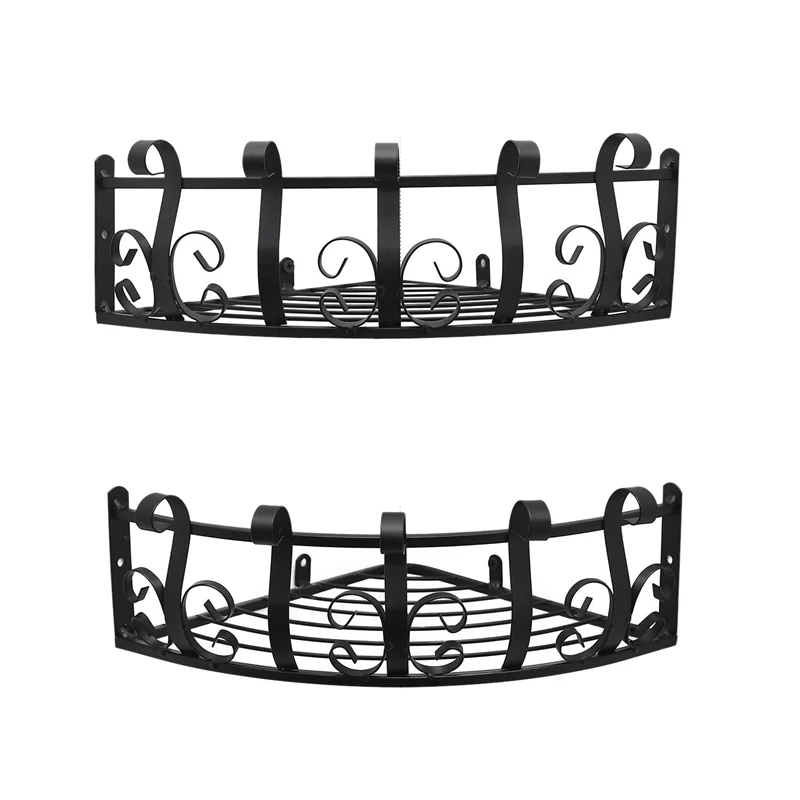 

Floating Corner Shelves for Flower Plants, Metal Kitchen Corner Shelf Stand Pack of 2 ( Size-9inch)
