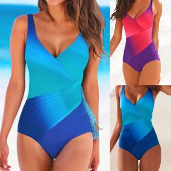 

2020 New Women Padded Push Up Bathing Suit Patchwork Jumpsuit High Quality Female Intimate Push Up Padded Lengerie Traje de baño