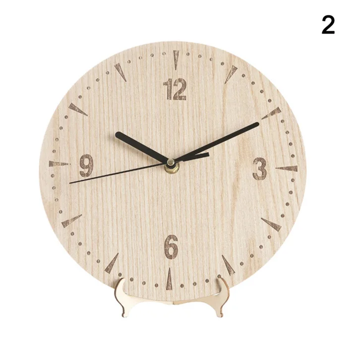 HOT Vintage Wooden Wall Clock Chic Round Home Kitchen Office Living Room Decor TI99