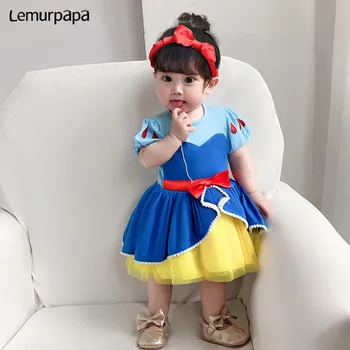 

Baby Girl Dress Infant One-Pieces Snow White Dresses For Baby Girl Princess Dress Mermaid New Born Baby Girl Onesie Clothes