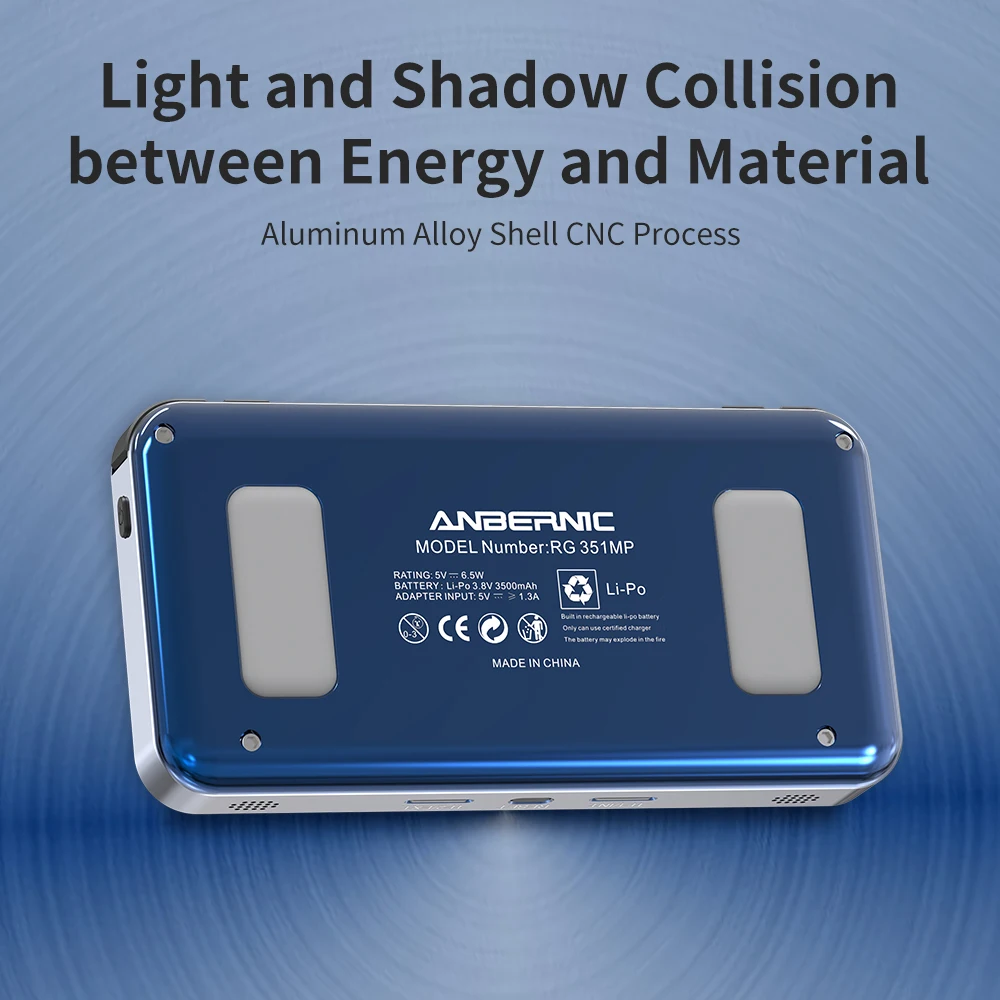 ANBERNIC RG351MP Portable Game Player Pocket Game Machine 3.5 Inch IPS Screen Support Games External Wifi 64G 2400 Games 5