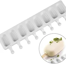 Molds Silicone Ice-Cream Ice-Pops Mini for DIY Oval 8-Cavity Baking