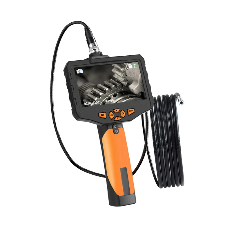 

4.5 Inch Industrial Endoscope Borescope 5.5mm Mini Lens Auto Focus Inspection Camera with 3M Semi-Rigid Tube LED Light
