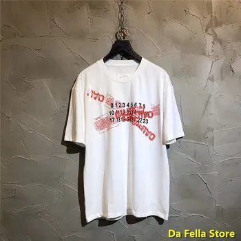 

Maison Margiela Caution tape print T-shirt Men Women Maison Margiela Tee staple piece playful prints MM6 T-shirts Oversize Tops