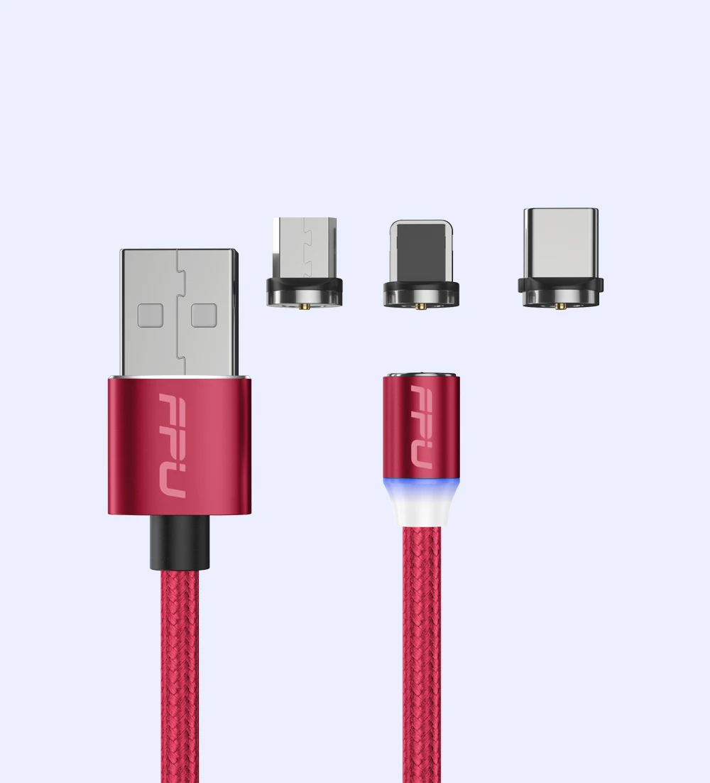 FPU Магнитный Micro usb type-C кабель для быстрой зарядки iPhone, samsung, Xiaomi, Магнитный зарядный шнур для мобильного телефона Android 3 м