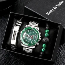 

Mens Watches Top Brand Luxury Business Quartz Wrist Watch for Men Bracelet Gift Set Waterproof Watch for Men Relogio Masculino
