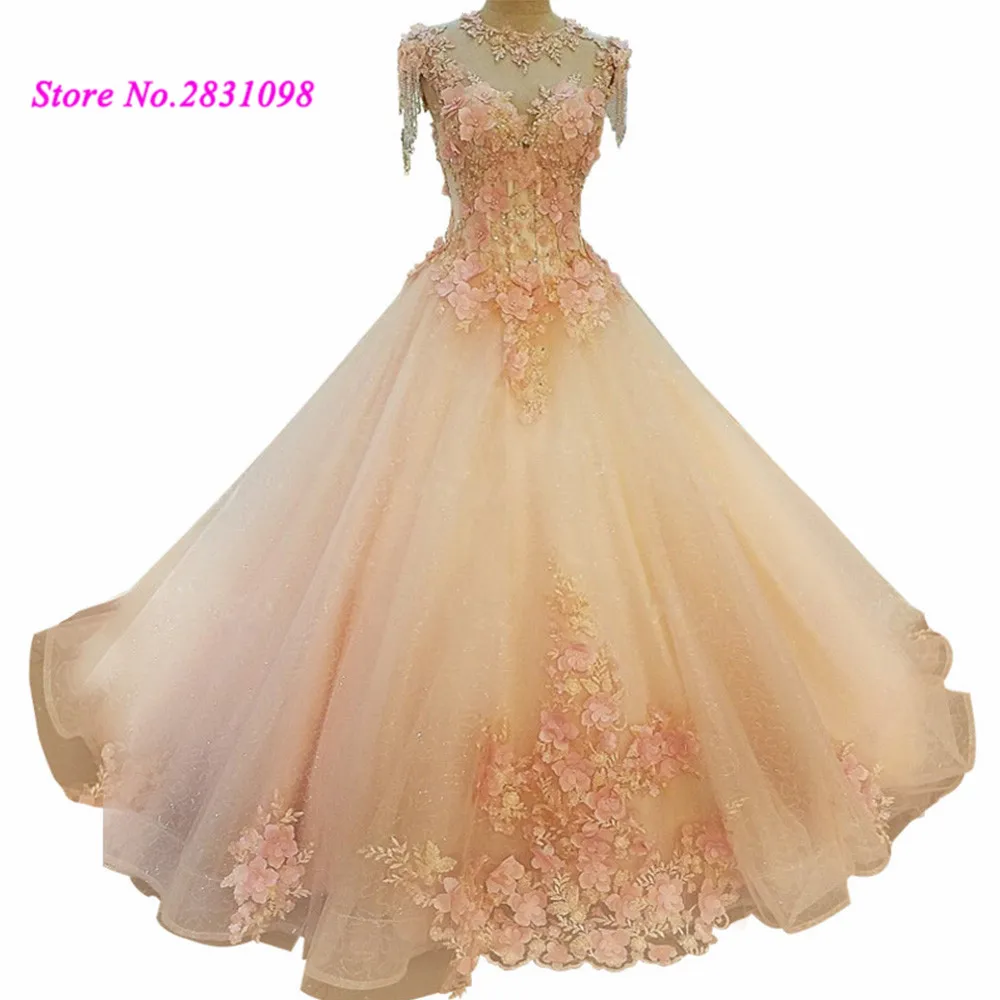 Pink Flowers Boho Wedding Dresses Pearls Lace Princess Bride Open Back Vintage Gowns abito da sposa Gelinlik | Свадьбы и торжества