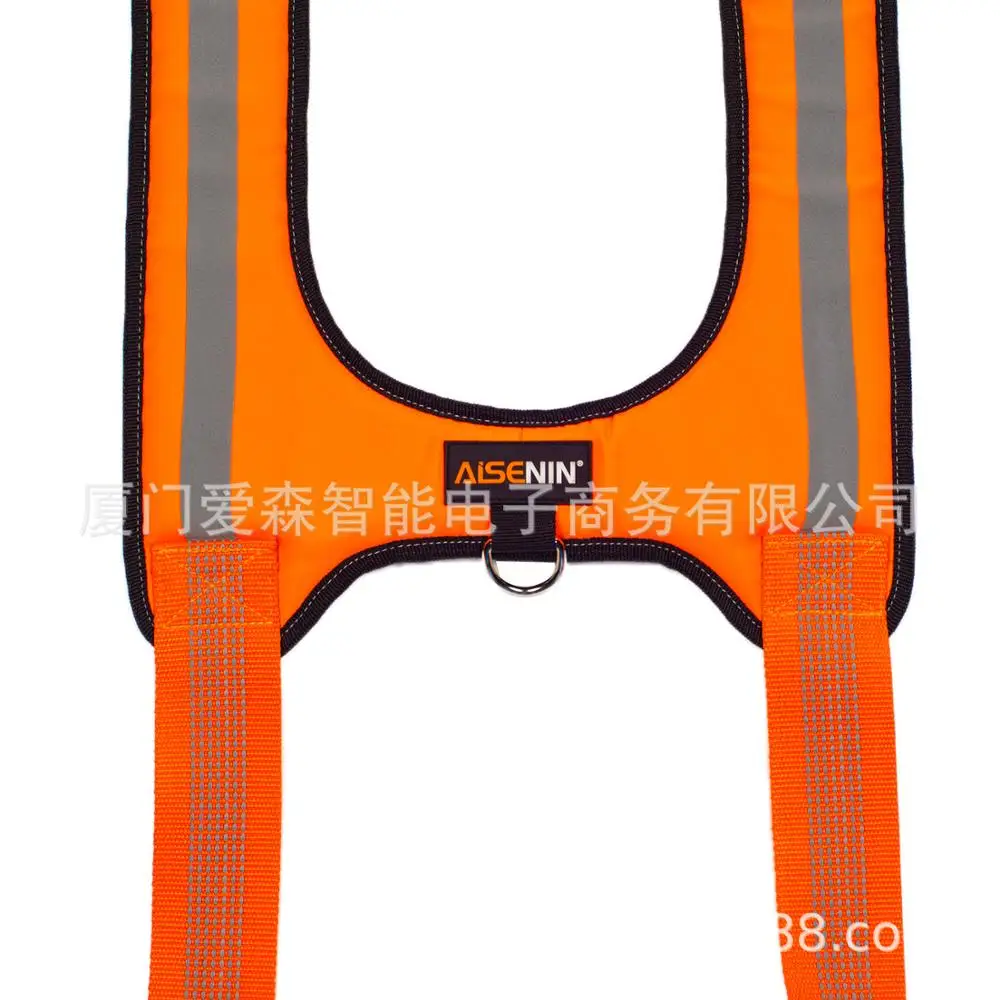 Tool suspender reduce load Heavy Duty Work Tool belt Suspender H-shaped suspendable tool bag fluorescent orange reflective strip