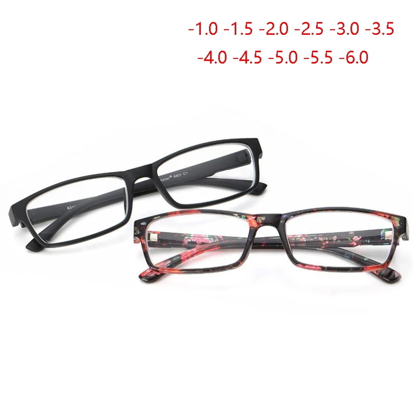Женские Мужские готовые Цветочные ножки красные очки для близорукости анти-Blu-ray близорукость солнцезащитные очки-100-150-200-250-300-600