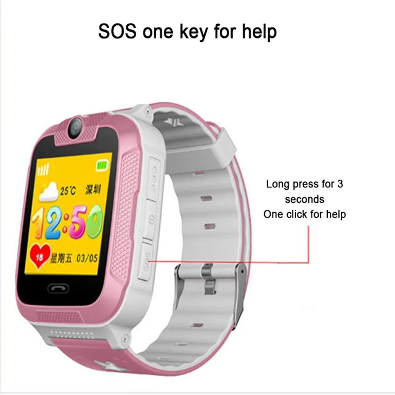 3G GPS Children's Smart Watch Q76 Pedometer Voice Chat Remote Monitor Kids