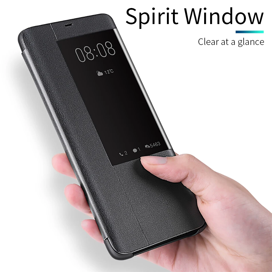 详情7Huawei Mate 20 Flip Case Cover Original Huawei Mate 20 Pro case Smart View Window Touch clear PU Leather Luxury Protective mate20