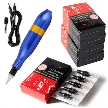

Permanent Makeup Machine Kit Microblading Pen Rotary Tattoo Gun + 50Pcs Cartridges Needles For Eyebrow Eyeliner Lips