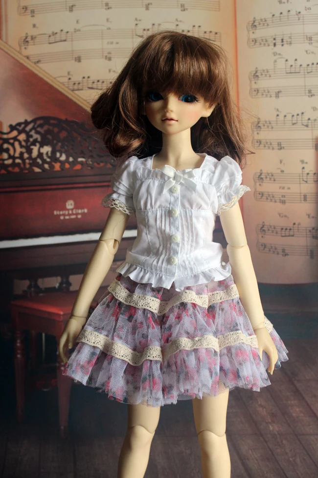 1/4 1/3 масштаб BJD Кукла одежда рубашка+ юбка костюм для BJD/SD аксессуары MSD SD13. Кукла, обувь, парик и другие A0909 в комплект не входят