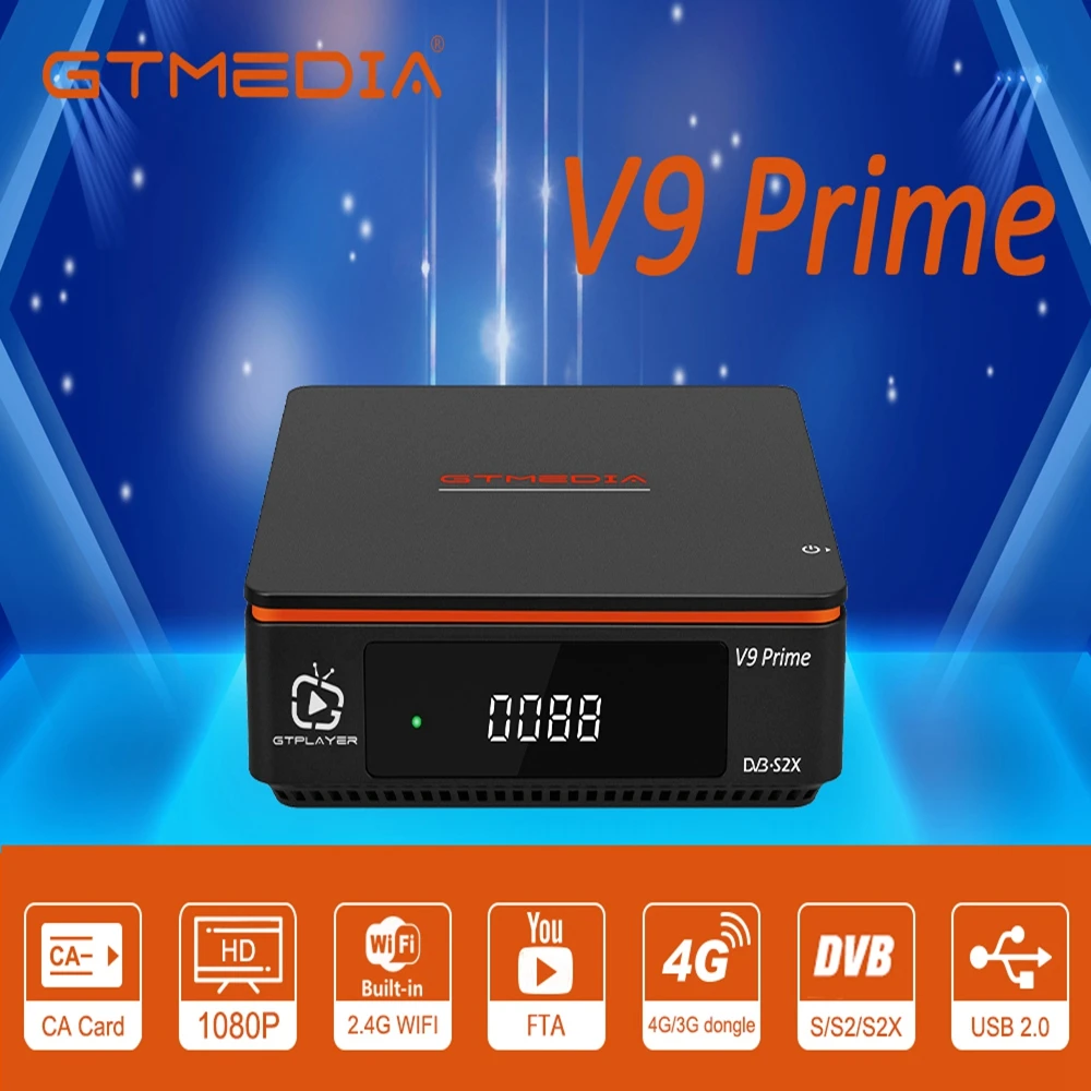 

GTmedia V9 Prime 1080P DVB-S2 Satellite Receiver bulit-in WIFI full hd h2.65 FTA Support Ca Card