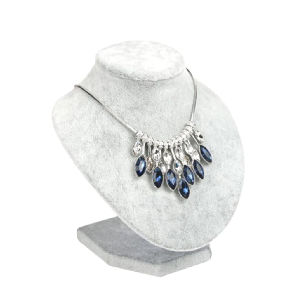 

2 Pcs Simple Velvet Necklace Pendant Jewelry Display Bust Mannequin Stand Holder Rack Stable Jewelry Rack