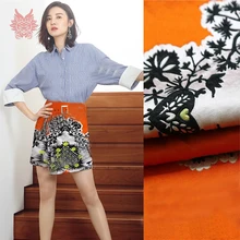 Европейский Элегантный цветочный принт позиционная жаккардовая ткань 145*100 см для зимнего платья тканая одежда tecidos tissu coton SP5883