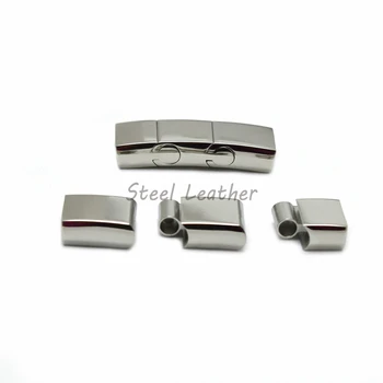 

Custom Logo 10pcs/lot Hole:8*3mm Magnetic Clasps Stainless Steel Magnet Buckle Hooks Connector Cord for Leather Bracelets DIY