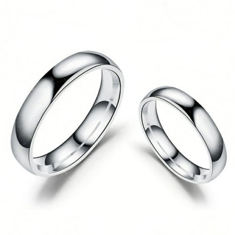 4mm 6mm Stainless Steel Couple Rings for Women Man Gold Silver Color Ring for Lovers Wedding Retro Jewelry for Gift WC006 6