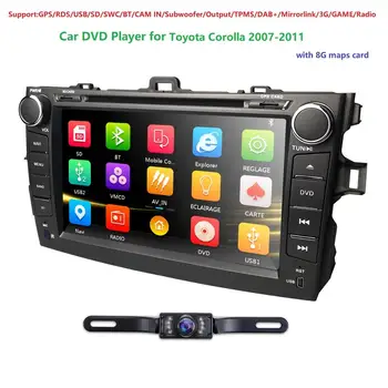

8" Touch Screen Stereo Radio Car CD DVD Player GPS Navigation for Toyota Corolla 2007-2011 MirrorLink DAB+DVBT DVR RDS SWC BT SD
