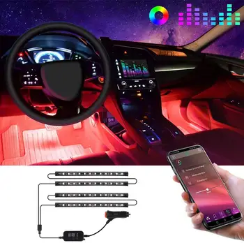 

Car Atmosphere light, 12V RGB Multicolor car glow interior, APP controlled with sound music active function.