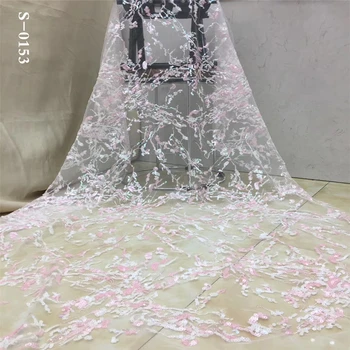 

Latest style African Sequins Lace Fabric 2020 High Quality Lace French Sequence Tulle Lace Nigerian Lace Fabrics For Wedding