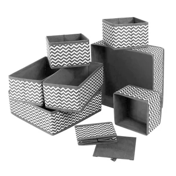 

Home Toys Drawer Dividers Socks Underwear Wardrobe Foldable Wave Pattern Classify Portable Non Woven Container Storage Case Set