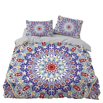 

Colorful Bohemian Mandala Bedding Set Bedroom Decor Ethic Bedspread Microfiber Hypoallergenic Zipper 1PC Duvet Cover Pillowcase