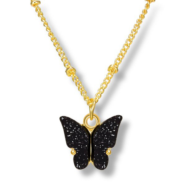 Butterfly Pendant Necklace For Women Colorful Acrylic Statement Choker Chain Korean Fashion Party Girl Jewelry Gift 2022