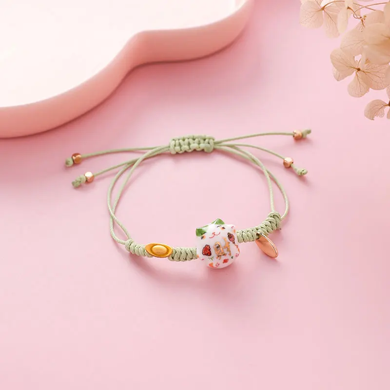 DoreenBeads, Модный женский браслет, плетеные браслеты, розовый кот, животное, слиток, ювелирные изделия, аксессуары, подвески, 5,5 см диаметр., Цельнокроеное платье - Окраска металла: 8
