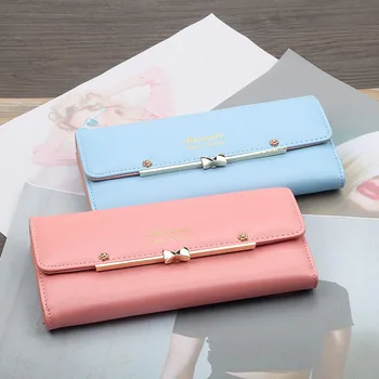 

Factory Direct New Women's Wallet Japanese And Korean-Style Buckle Student Tri-Fold Wallet Women's Long Wallet High Quality