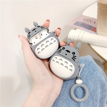 

For AirPods 2 Case Cute Cartoon Totoro Earphone Cases For Apple Airpod Case Cover Funda Keychain