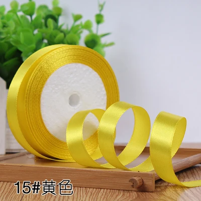 15yellow Атласная лента корсажные ленты ручной работы DIY аксессуары для головных уборов Свадебная декоративная накидка подарок 40 мм 5 метров - Цвет: 15yellow