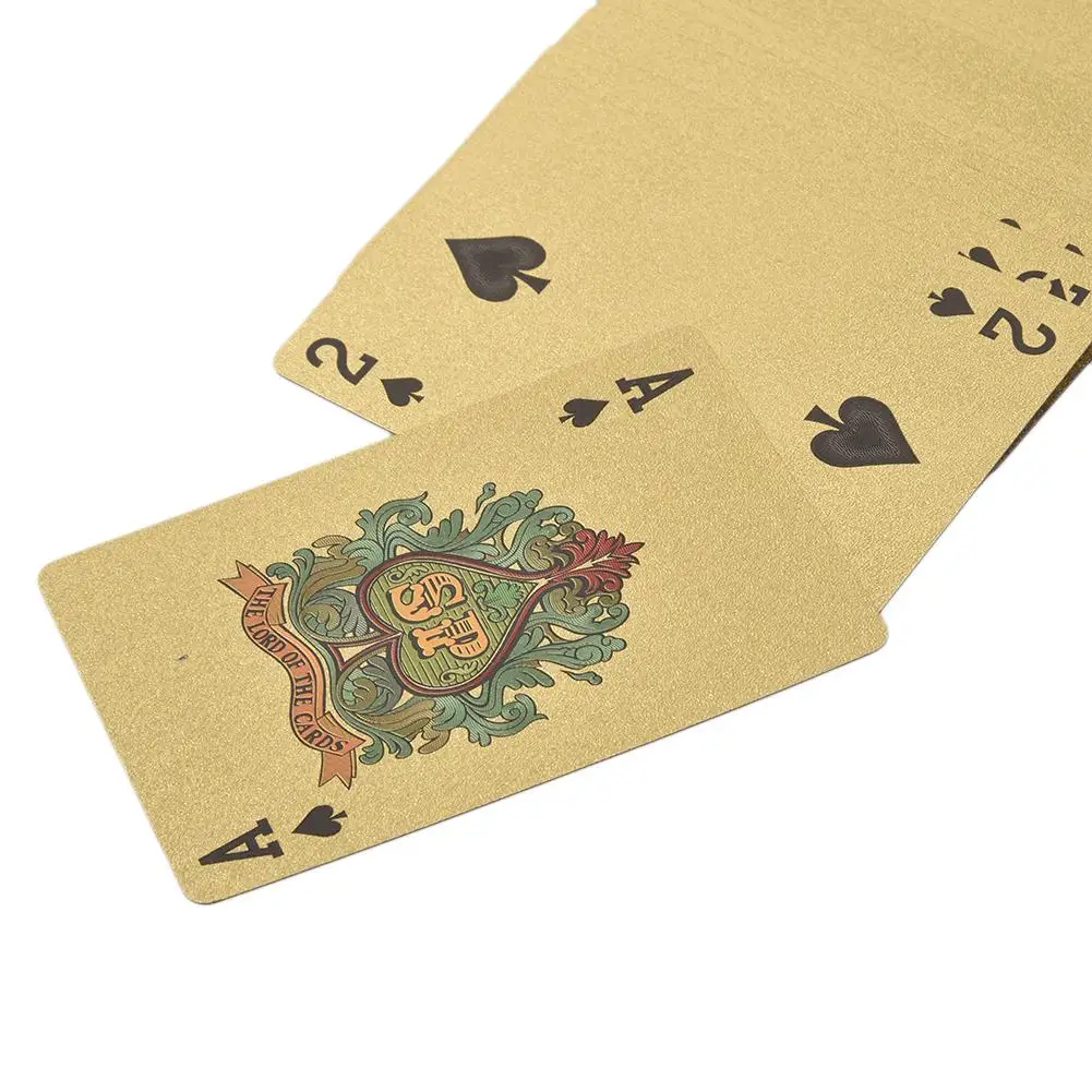 Высокое качество Золотая колода игральных карт из золотой фольги Набор для игры в покер волшебные карты 24 к Золотая пластиковая фольга Pokers прочные водостойкие карты