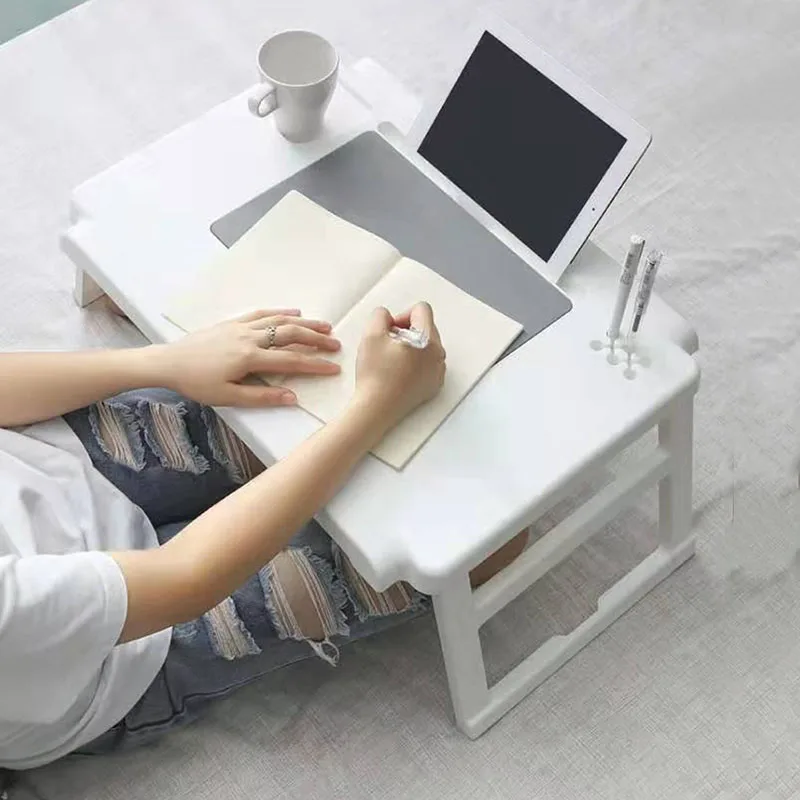 Folding Laptop Table Stand Portable Plastic Study Desk Organizer