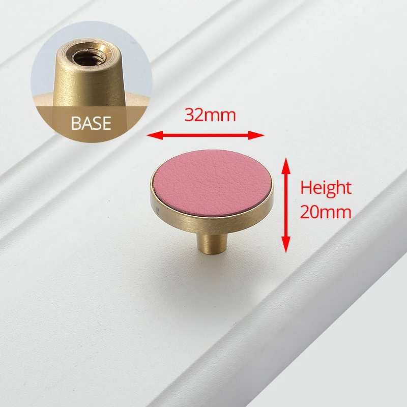 32mm Pink KAK латунный медный шкаф ручки и ручки Европейский Стиль Kicthen шкаф дверные ручки для выдвижных ящиков оборудование для обработки мебели - Цвет: 32mm Pink