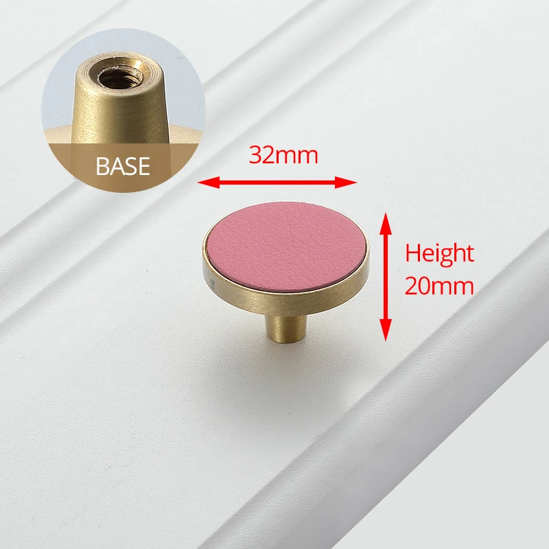 KAK латунный медный шкаф ручки и ручки Европейский Стиль Kicthen шкаф дверные ручки для выдвижных ящиков оборудование для обработки мебели - Цвет: 32mm Pink