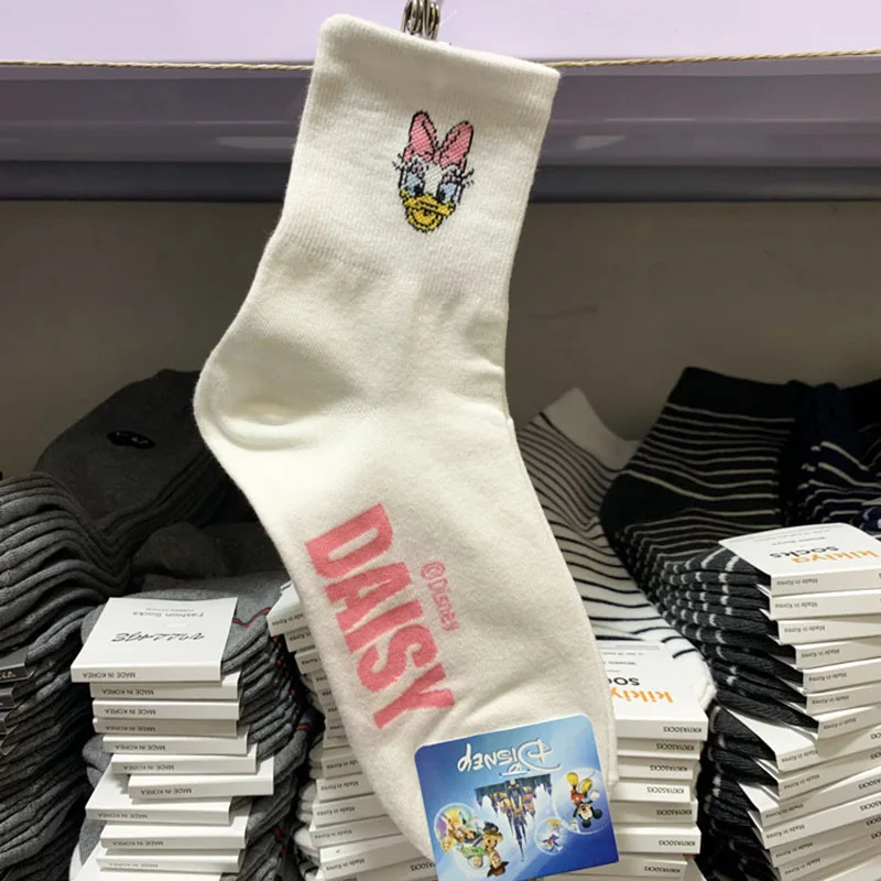 Милые хлопковые носки с мультипликационным принтом «Микки и Минни»; один размер; носки для мальчиков и девочек; новые модные носки