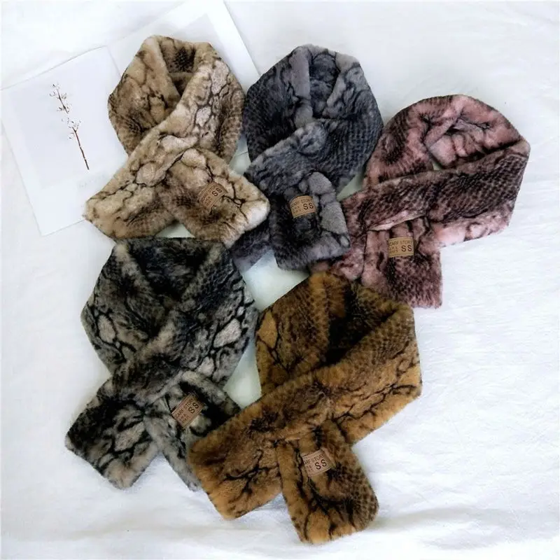 

Snakeskin Pattern Women Lady Thicken Collar Scarf Shawl Wrap Soft Plush Warmer