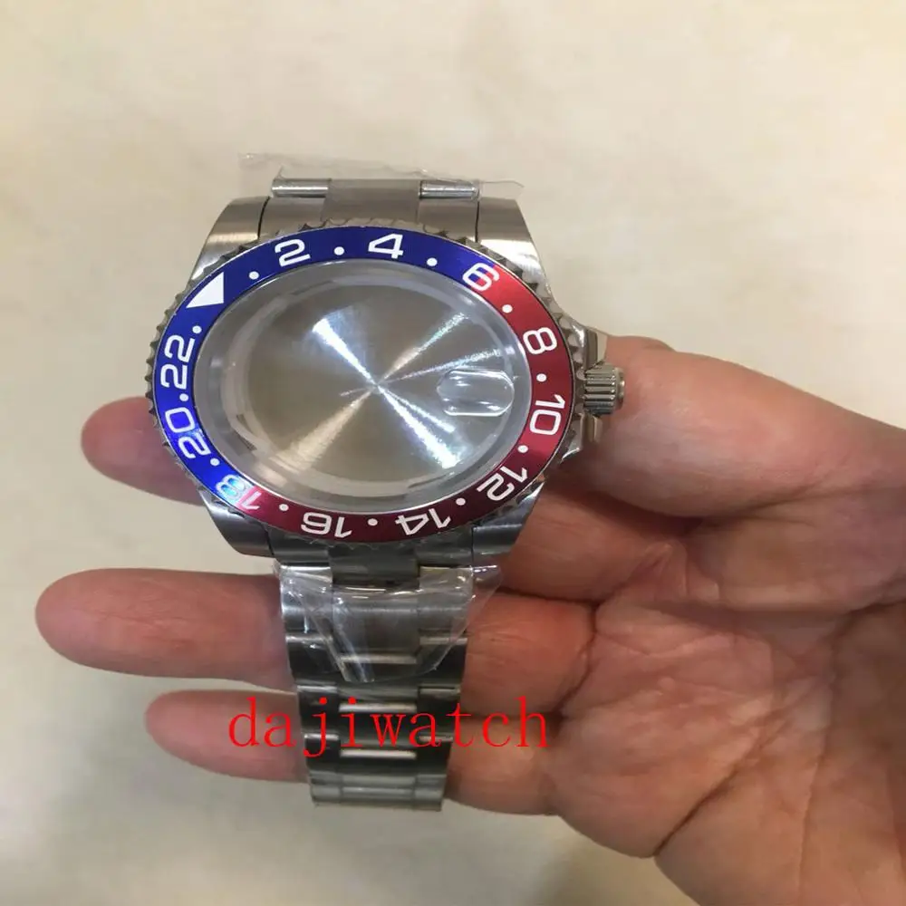 40 мм чехол 316L нержавеющая сталь Fit ETA 2836 Miyota 8215 DG 3804 Дата Лупа сапфировое стекло