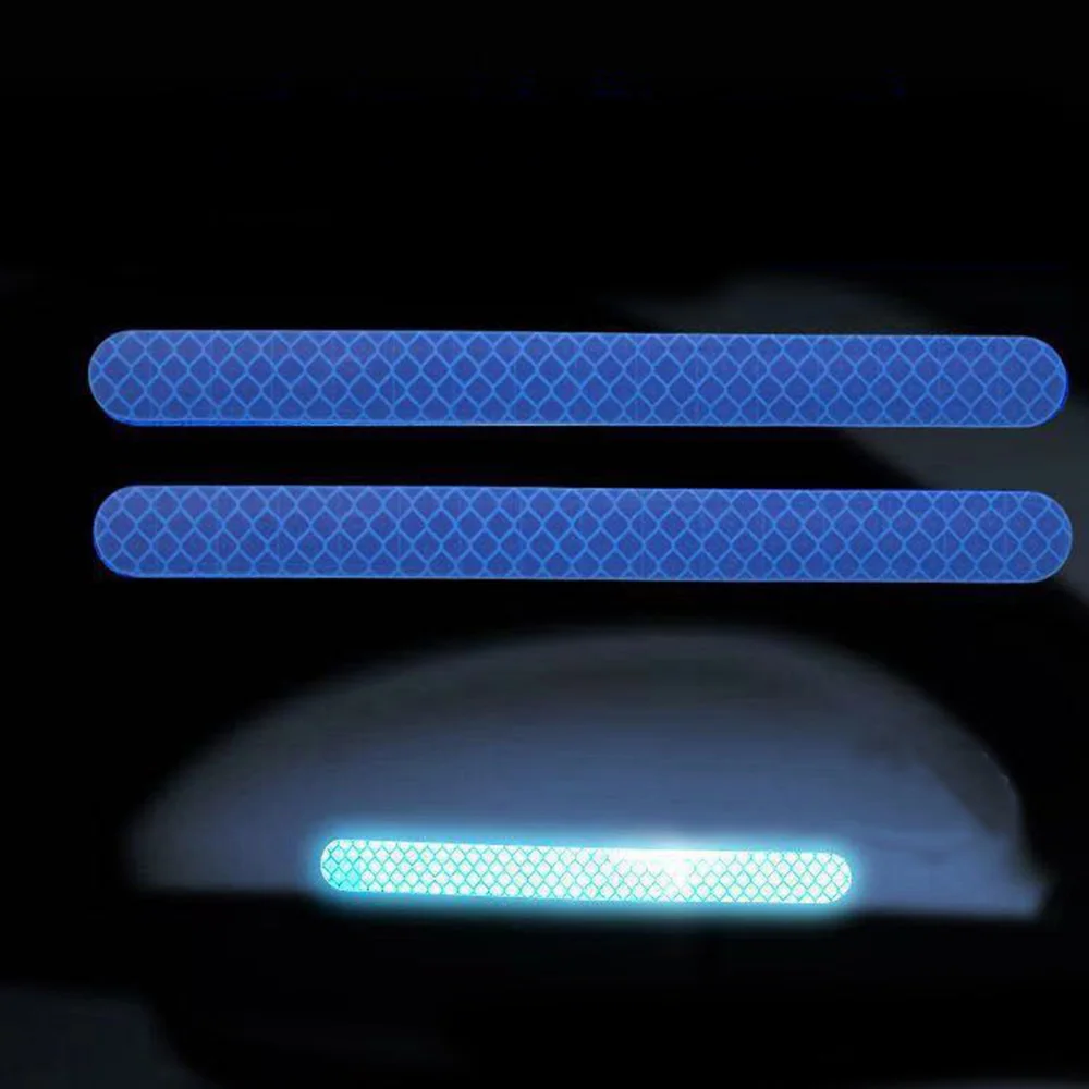 2 шт., светоотражающие автомобильные наклейки, задние автомобильные зеркала заднего вида, светоотражающие полосы, светящиеся Предупреждение ющие метки, доступ к машине - Цвет: blue