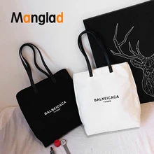 Женская Холщовая Сумка с простым принтом, новинка, модная повседневная простая школьная сумка для студентов, сумки через плечо, ручные сумки для покупок