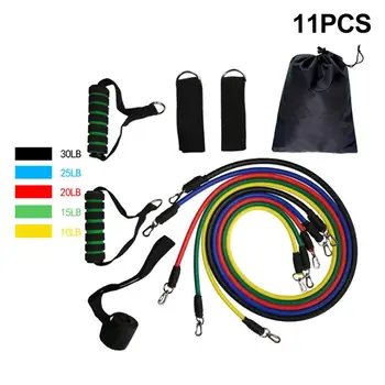 

11Pcs/Set Latex Resistance Bands Gym Door Anchor Ankle Straps With Bag Kit Set Yoga Exercise Fitness Band Rubber Loop Tube Bands