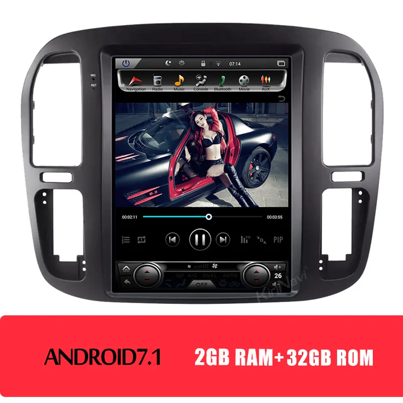 Android Car Radio KiriNavi вертикальный экран Tesla style 12,1 ''Android 8,1 Автомобильный мультимедийный Dvd навигатор для Toyota Land Cruiser автомобильный gps 1999-2002 - Цвет: Android Car Radio