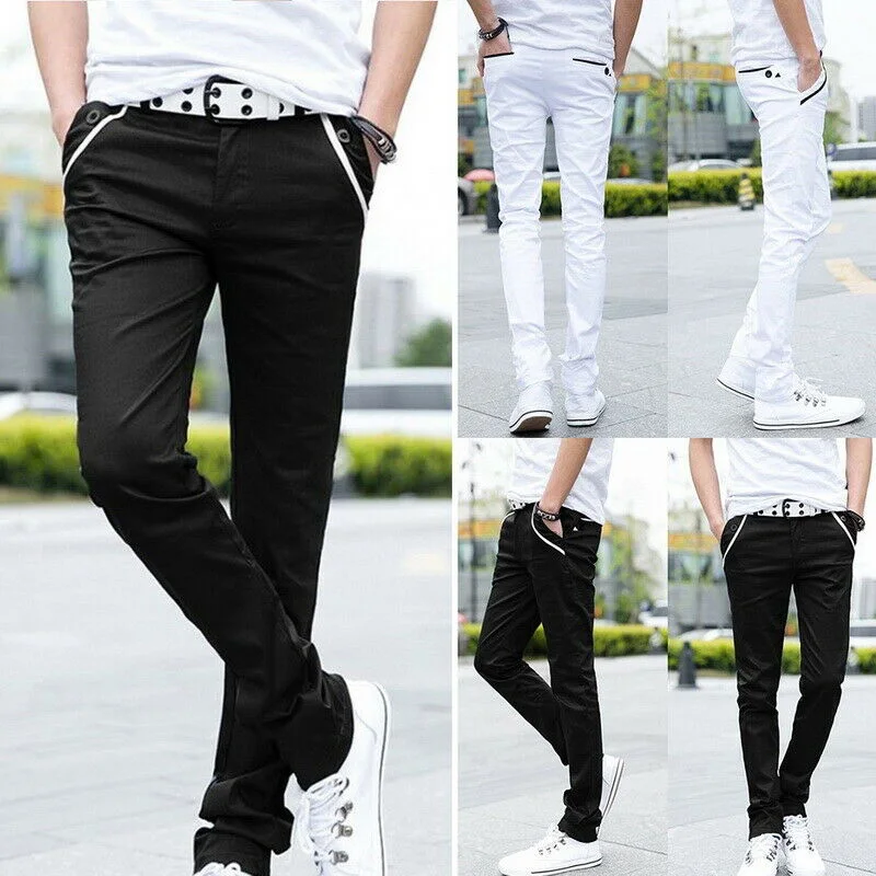 

Newly Men Formal Business Pants Slim Casual Straight Leg Trousers Comfy Stretch Pockets Pants VK-ING