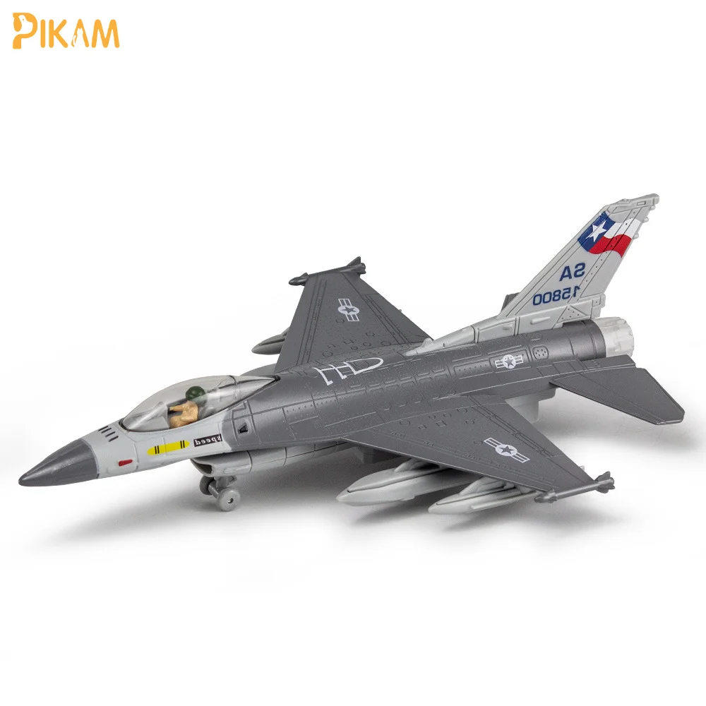 Модель военного самолета PIKAM F-16 из сплава со звуком и светом металлическая модель
