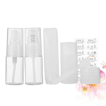 

1 Set of 6Pcs Cosmetic Bottles Portable Travel Bottles Refillable Makeup Organizer Container White (1Pc Scoop 1Pc Cream Box 1Pc