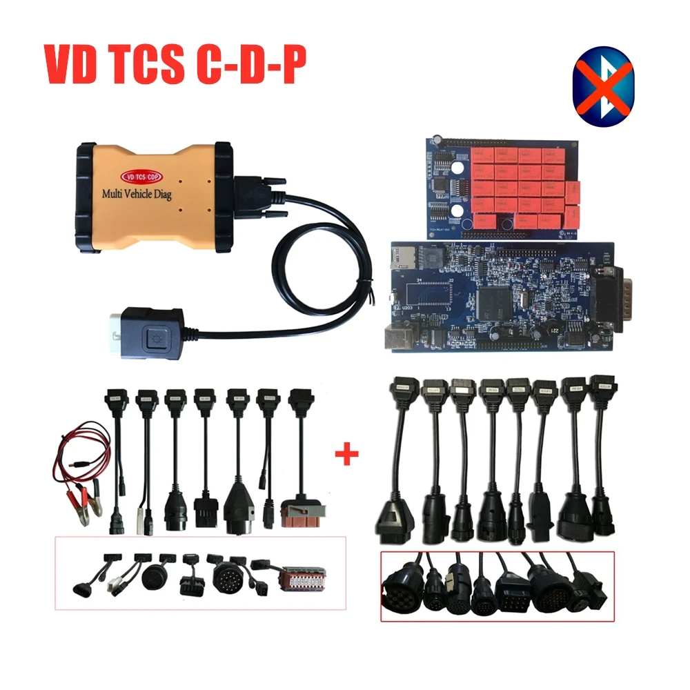 Мульти Diag автомобиль 2016R0 с keygen VD TCS C-D-P диагностический инструмент MVD с bluetooth obd obdii сканер+ 16 шт. автомобиля/грузовика кабели - Цвет: without bluetooth