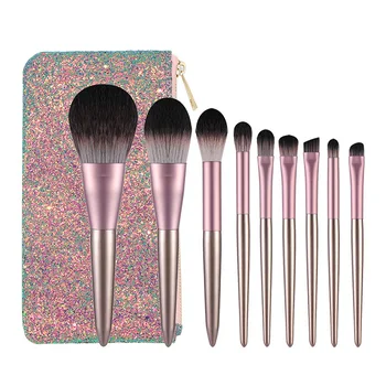 

9 Pcs Makeup Brush Set Honey Powder Brush Suit Beginner Beauty Tools Eyeshadow Brush Eyeliner Brush