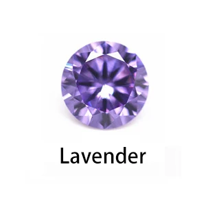 1.0~10.0mm AAAAA Various Color Loose Cubic Zirconia Stone Round Brilliant Cut CZ Stone Synthetic Gems For Jewelry Free Shipping Lavender