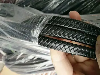 

AWAYTR 10M Black/Bown Genuine Weave Real Leather Jewelry Cord Diy PU Necklace Bracelet Jewelry Making Supplies